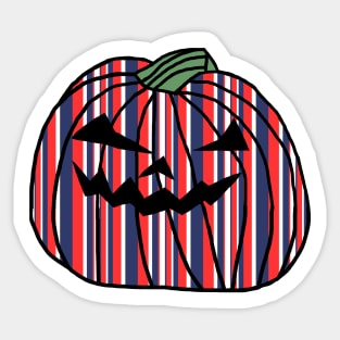 Red Stripes Halloween Horror Pumpkin Sticker